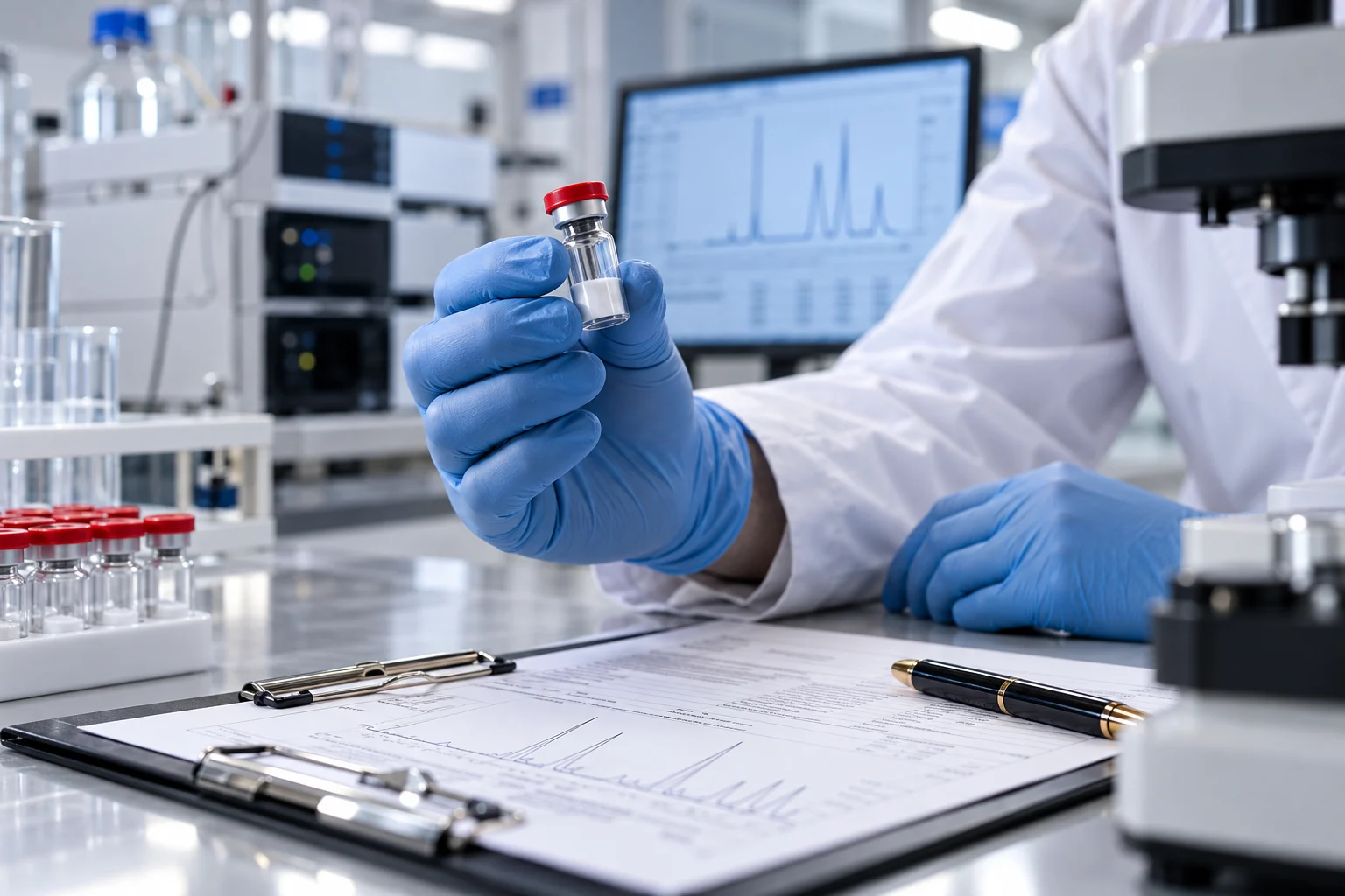 Representación fotográfica de procesos de identificación y control de materiales de laboratorio